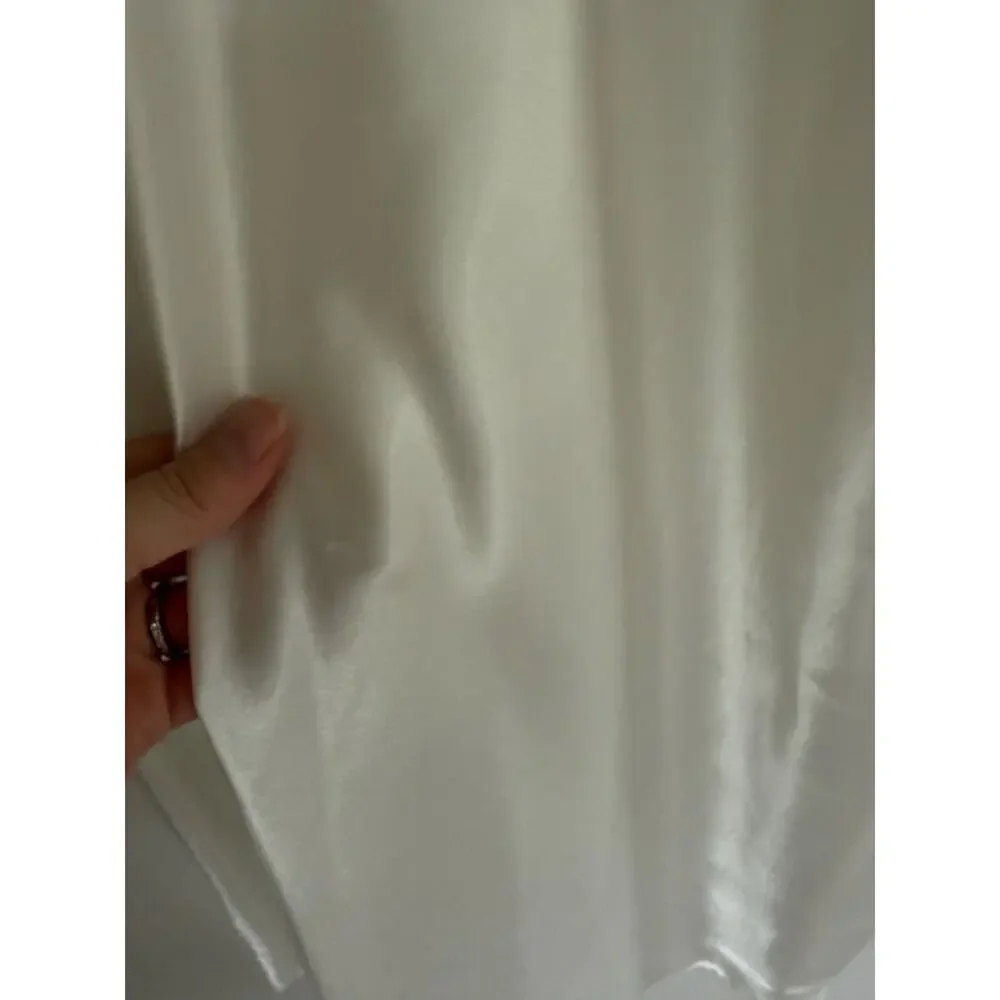 Vintage VAL MODE Long Satin Nightgown MED Floral Coquette 90s Lace
